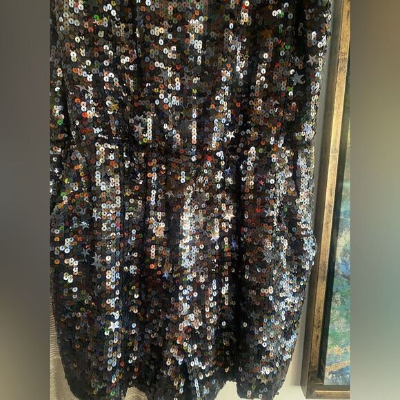 J.Crew Collection Romper Sequin Black Size 6 Low Back Lined Pockets - Picture 5 of 16